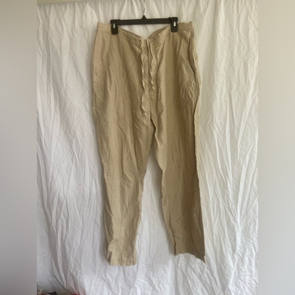 Brandini 100% Linen Straight Wide Leg Tie Waist Size XXL - Picture 2 of 13